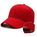 Gorra de béisbol roja de algodón con hebilla de metal ajustable y diseño transpirable - Rojo (Hebilla de Metal)