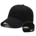 Gorra de béisbol clásica de algodón negro con hebilla metálica ajustable - Negro (Hebilla de Metal)