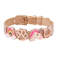 Rose gold stainless steel mesh bracelet with unicorn and rainbow charms for women - Rose Gold Mesh/Rainbow Cloud/Unicorn/Cat / Rose Gold