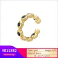 Gold-tone brass ear cuff with five blue zircons weighing 0.7g measuring 12mm - Gold Plated Dark Blue Zircon