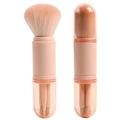 Tragbares 4-in-1 Teleskop-Make-up-Pinsel-Set in Rosa mit weichen Kunsthaarborsten - Rosa-OPP-Verpackung