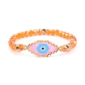 Detail von Miyuki Evil Eye Perlenarmband mit orangefarbenen Kristallperlen - Helles Orange