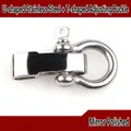 Polished 304 stainless steel U-shackle with adjustable T-bar for paracord bracelets - 5M Silver Bow Shackle + T-Type Adjuster