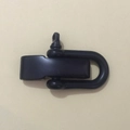 Detailed view of matte black 304 stainless steel U-shape shackle for paracord bracelets - 5M Black U-Shackle + Black T-Type Adjuster