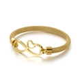 Elegante bracciale in maglia dorata con simbolo infinito e cuore in acciaio inox - Oro (KB115700-K)