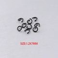 Detalle de anillas abiertas de acero inoxidable negro de 1,2x7mm para hacer bisutería - 100 Piezas/Paquete / Negro