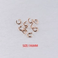 Detail shot of 1x6mm rose gold stainless steel open jump rings for DIY jewelry - 1*6mm / Rose Gold (100Pcs/Pack)