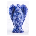 Blue spotted natural stone angel figurine with unique gemstone texture for home decor - Blue Spot Jasper