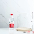 Clear glass dome display with light wood base, 25cm height and 20cm diameter - 20*25cm Glass Dome + Wood Base