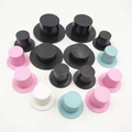 Miniature plastic magician top hats for DIY snowman crafts and doll accessories in various colors - 2.3*1.6cm Small Hat / Pink