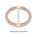Rose gold oval T-shirt knot ring with sparkling crystals, size 4.3cm by 4cm - Oval Gold / 4.3cm*4cm