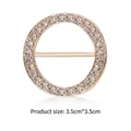 Golden round t-shirt knot buckle with sparkling rhinestones, size 3.5cm by 3.5cm - Round Gold / 3.5cm*3.5cm