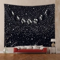 Tapiz bohemio de fases lunares y estrellas sobre fondo negro para decorar la pared - GT102034 / 73X95CM (Cepillado Transfronterizo)
