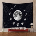 Detail of moon phase tapestry showing full moon cycles over a leather sofa background - GT102037 / 73X95CM (Cross-border Brushed)