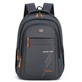 Dunkelgrauer Pendler-Rucksack mit orangefarbenen Zippern und großem Stauraum für Reisen - Dunkelgrau