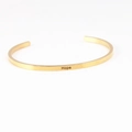 Polished gold stainless steel open C-shaped mantra bracelet with Hope engraving - Hope