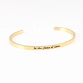 Adjustable golden stainless steel C-shape bracelet with In the Name of Love engraving - In the name of love
