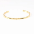 Adjustable golden stainless steel C-shape cuff bracelet with motivational engraving - Leave a little sparkle wherever you go