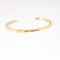 Golden stainless steel Mantra Bracelet with you are my person engraving detail - you're my person
