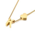 Verstellbare goldene Box-Kette Halskette mit Buchstaben K und Herz-Anhänger - Halskette Buchstabe K (KN88659-KFC) / Gold