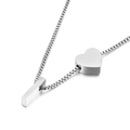 Minimalist silver heart pendant necklace with sleek rectangular bar charm detail - Letter I