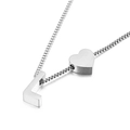Polished silver heart pendant necklace featuring a 3D letter L charm with a box chain - Letter L