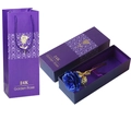 Blue 24K gold foil rose gift set with matching purple gift box and carry bag - Purple Box Set / Blue / Blue Flower + Gift Box + Handbag
