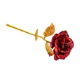 Artificial 24K gold foil rose in vibrant red petals and shiny golden stem finish - Bare Flower / Red / Gold Foil Red Bare Flower