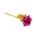 Artistic 24K gold foil rose flower in rose red finish with golden stem and leaves - Bare Flower / Rose Red / Gold Foil Rose Red Bare Flower
