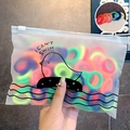 Colorful high-elastic hair tie set in a matte zipper bag with cute bird print - 6# Fluorescent Colors