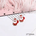 Enamel Santa Claus alloy charm with gold trim in red and white colors, size 17x22mm - No.2 Large Santa