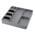 Organizzatore per cassetti grigio estensibile con vari scomparti per posate - Organizzatore grigio grande