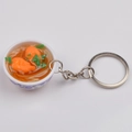 Miniature blue and white porcelain bowl keychain with realistic noodle food model - Style 17 Red Shrimp Noodles