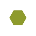 Olive green hexagonal felt wall sticker in a minimalist style for home decoration - Green