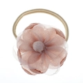 Detailed view of pink floral baby headband with multi-layer fabric petals and soft band - Pink Ball Flower