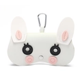 Étui à lunettes lapin blanc portable avec oreilles et mousqueton argenté - Lapin Blanc