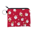 Porte-monnaie de Noël étanche avec motif Père Noël et anneau porte-clés en métal - Style Imprimé Père Noël (lqb3032)