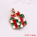 Pendentif boîte cadeau de Noël en émail rouge et vert pour la création de bijoux - Style 10 (Boîte cadeau)