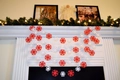 Guirlande de flocons de neige 3D en papier rouge et blanc pour décoration de fête Noël - Papier / Rouge Blanc Flocon de Neige