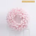 Corona de Navidad flocada rosa de 40 cm para decoración festiva de puertas y ventanas - Corona Rosa Flocada de 40cm