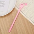 Simpatica penna gel maialino rosa con ciondolo a cuore e design di cartoleria kawaii - Refill nero da 0,5 mm / Maiale Rosa