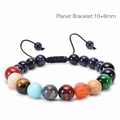 Sonnensystem-Armband aus Naturstein mit Blaufluss und 8mm/10mm Perlen - 10+8mm Einschicht Planeten-Stil