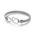 Bracciale a maglia milanese argento con cuore infinito in acciaio inossidabile - Colore Acciaio (KB115699-K)