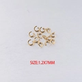 Detalle de anillas abiertas de acero inoxidable dorado de 1,2x7mm para bisutería DIY - 100 Piezas/Paquete / Dorado