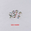 Macro shot of 1x6mm rainbow plated stainless steel jump rings for jewelry making - 1*6mm / Rainbow (100Pcs/Pack)
