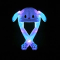 Luminous plush rabbit hat with glowing LED ears and purple heart claw paws - Blue Cat with LED Light