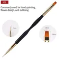Dubbelzijdige nail art penseel met 7mm liner en 4.4mm platte kwast voor detailwerk - 001# Schilderen & Platte Kop