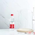 Tall cylinder glass display dome with wood base, size 30x20cm for floral or figures - 20*30cm Glass Dome + Wood Base