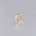 Anillo plano de 3mm de acero de titanio chapado en oro con acabado de espejo - 17# / Dorado