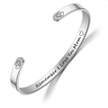 Silver cuff bracelet with Remember I Love You Mom engraving and heart symbols - Mom Engraved